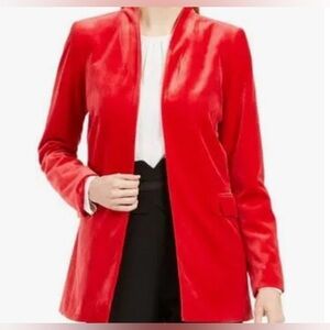 NWOT Calvin Klein Red Velvet Open Front Blazer size 16